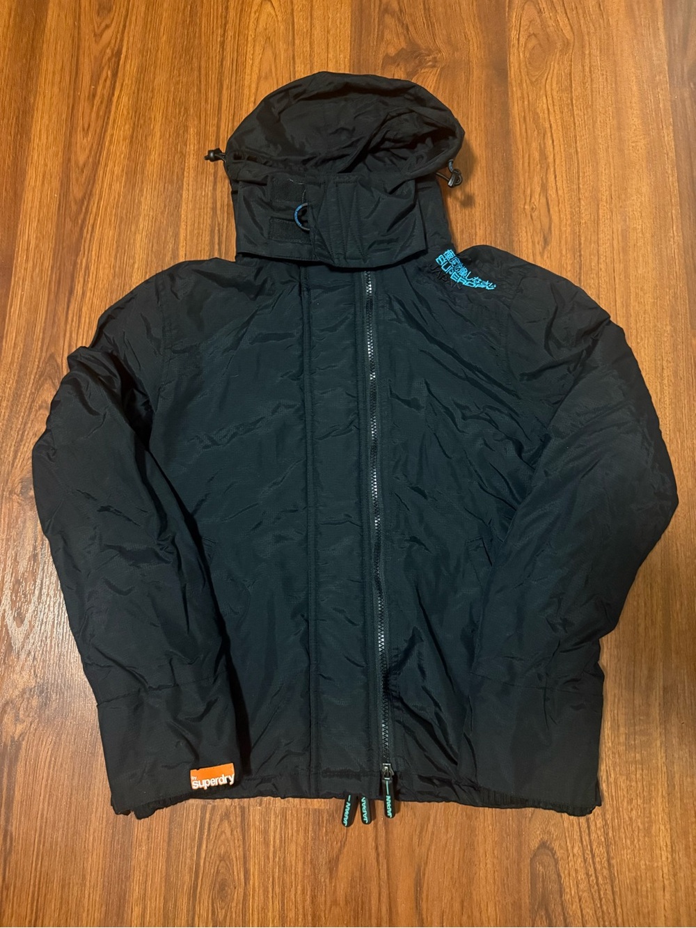 Superdry Black Hooded Puffer Jacket